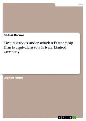 Datius Didace | Circumstances under which a Partnership Firm is equivalent to...