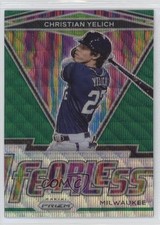 2021 Panini Prizm Fearless Green Wave Prizm Christian Yelich #FR-14 3gb