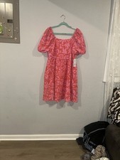 Time and Tru Pink Floral Midi Dress