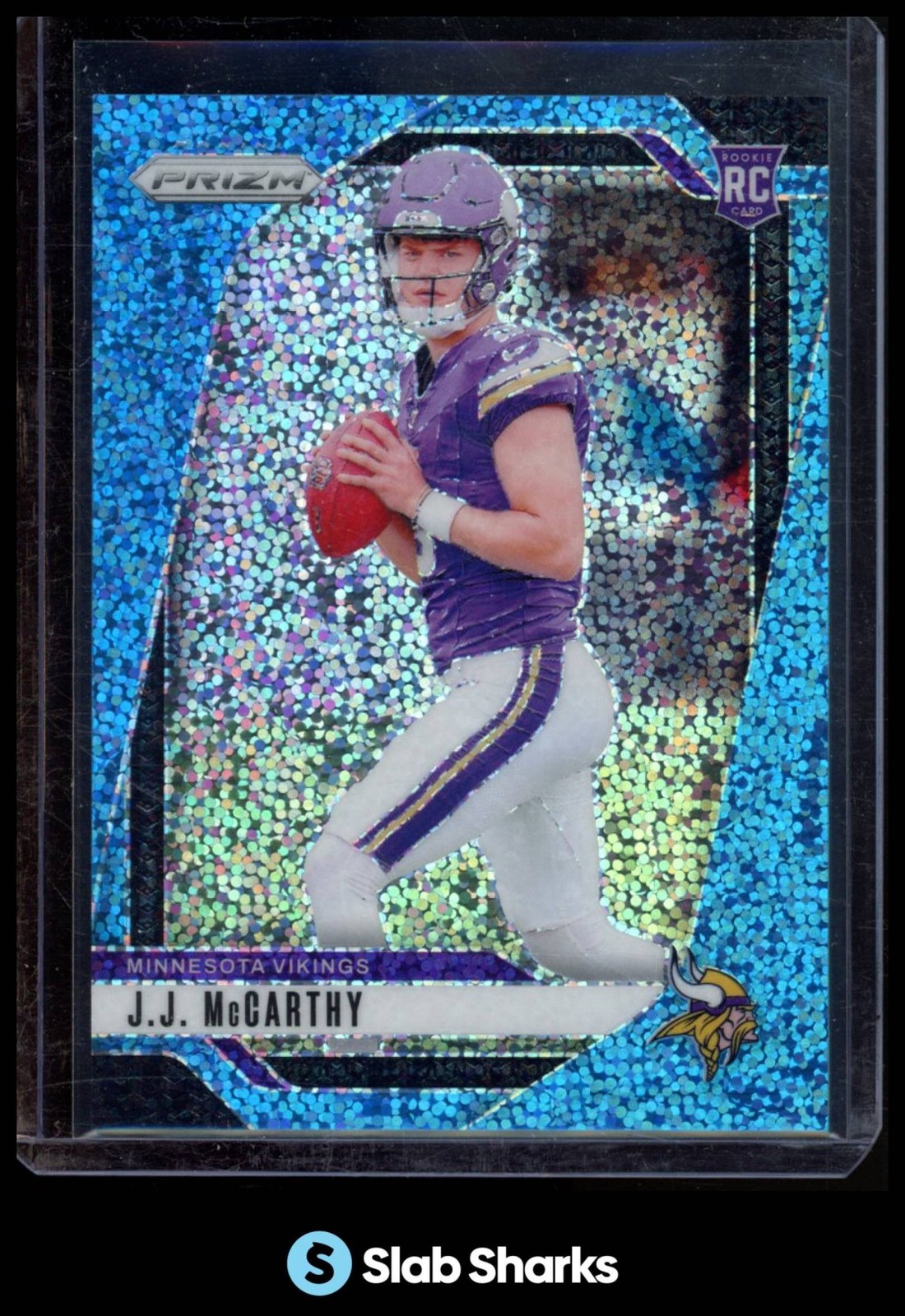 2024 PANINI PRIZM #400 JJ MCCARTHY BLUE SPARKLE RC ROOKIE /96