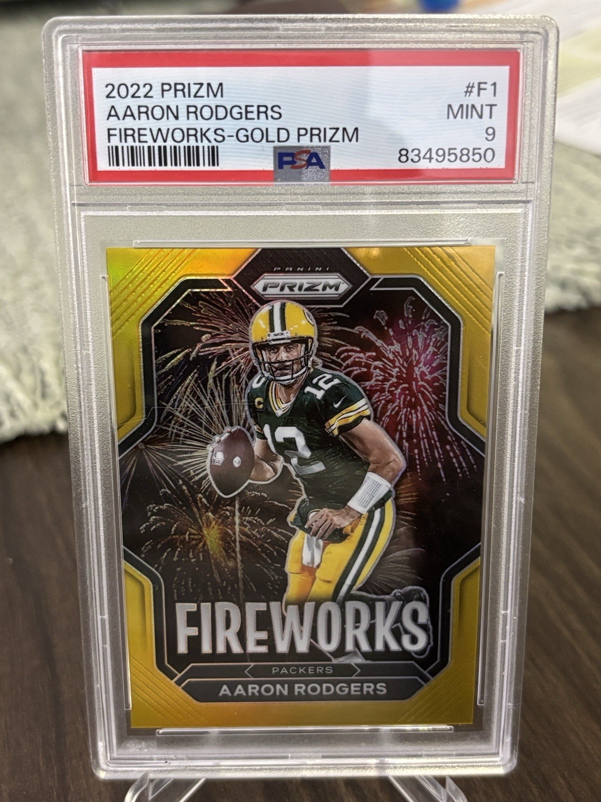 2022 Prizm Football Aaron Rodgers Gold Fireworks /10