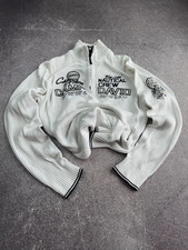 Camp David Nautical Crew Quarter Zip Sweater White Embroidered Logo Pullover