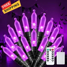 Halloween-Lights-Indoor, 100 LED 39 FT Purple Mini String 100 LEDs, 