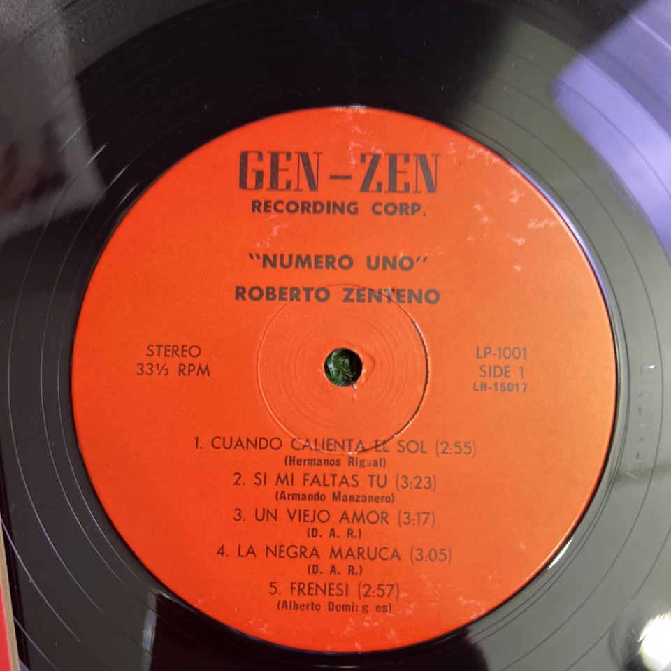 Roberto Zenteno Numero Uno 33 Vinyl LP Gen-Zen LP- 1001 Rare - Image 4 of 4