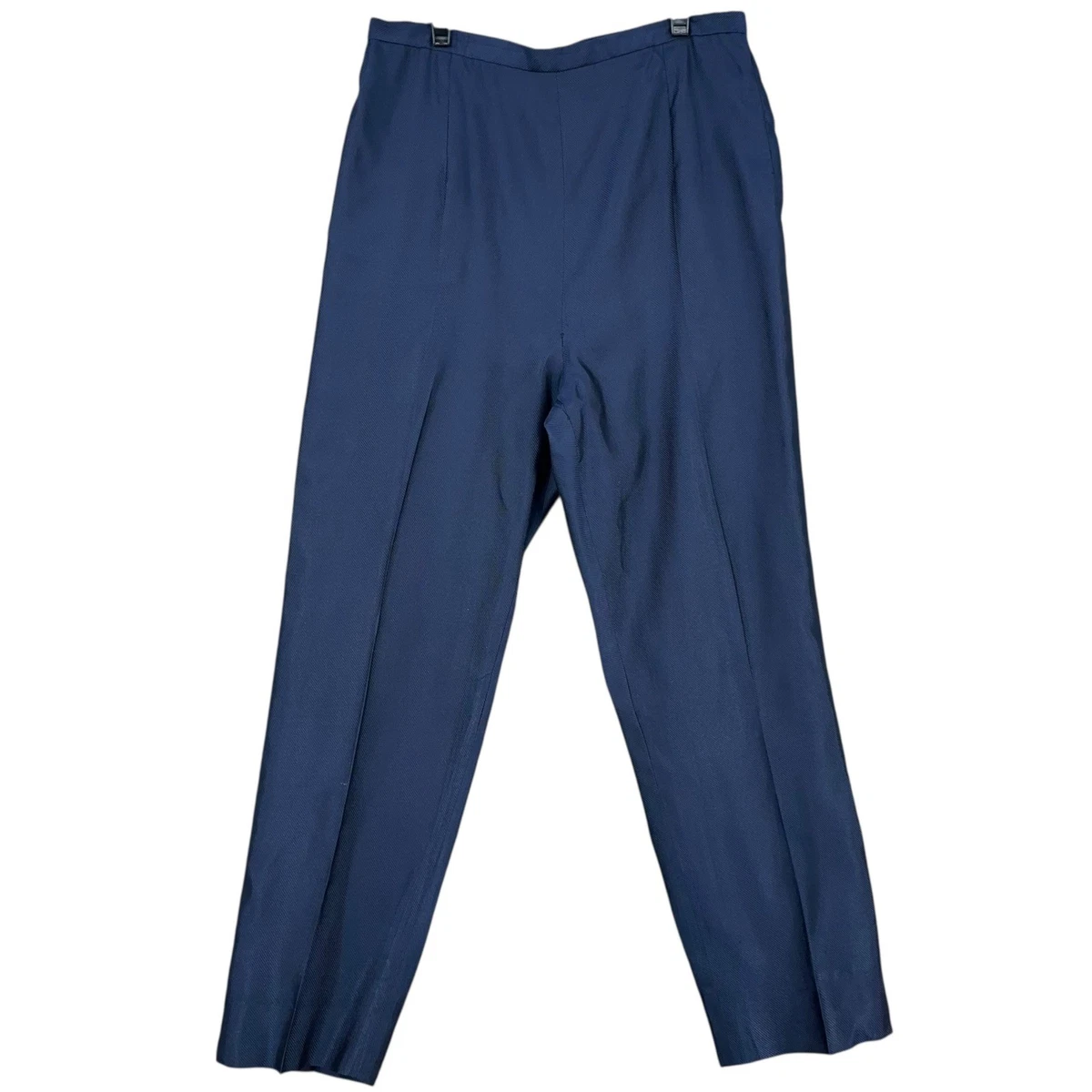 Pantalon Oscar De La Renta Bleu Royal - Crop Cuff Pants En Laine - Taille XS/S/2/4 - Neuf Avec étiquettes