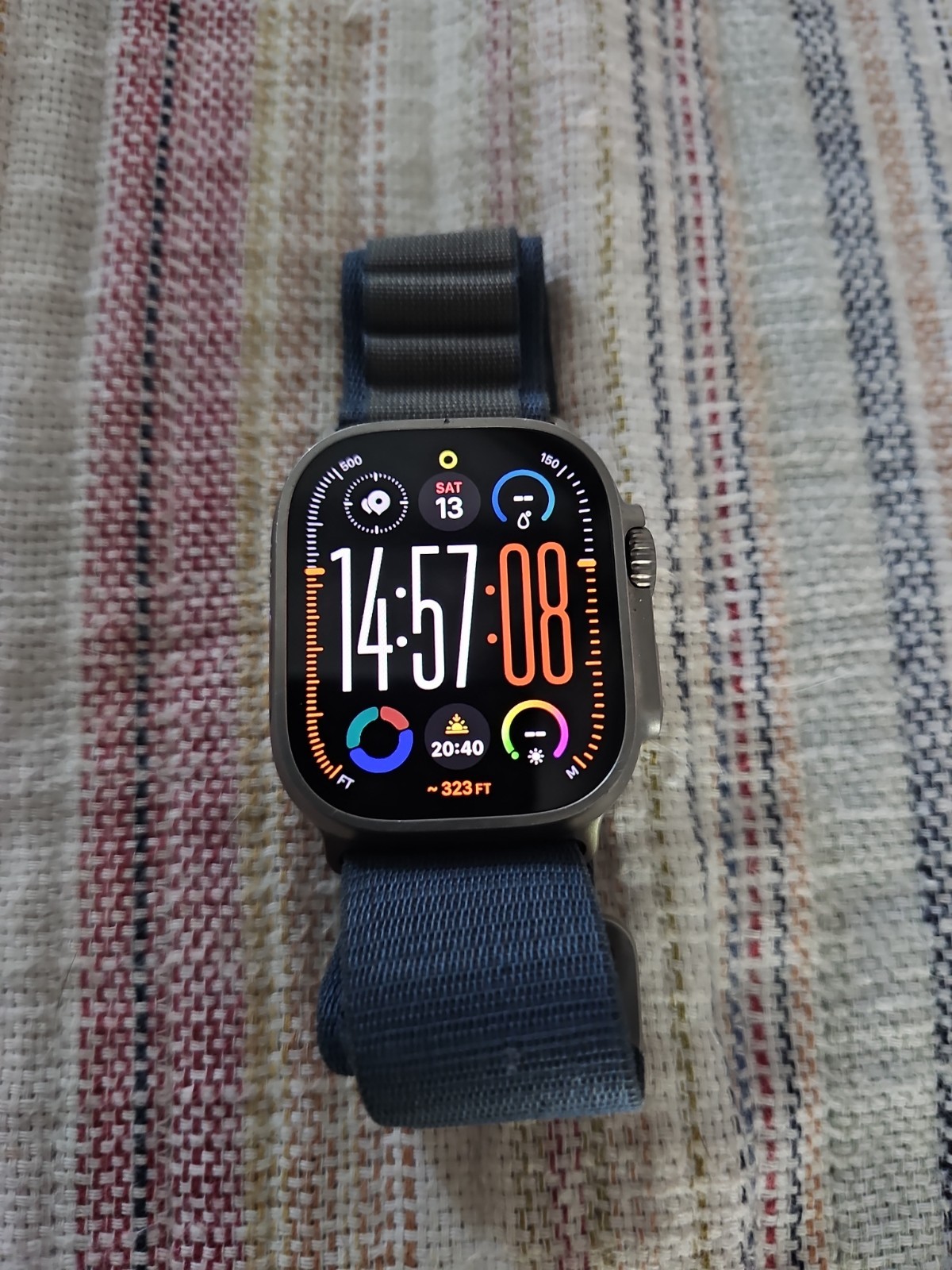 Apple Watch Ultra 2 49mm Titanium Case with Alpine Loop - Blue, Medium (GPS +...-image