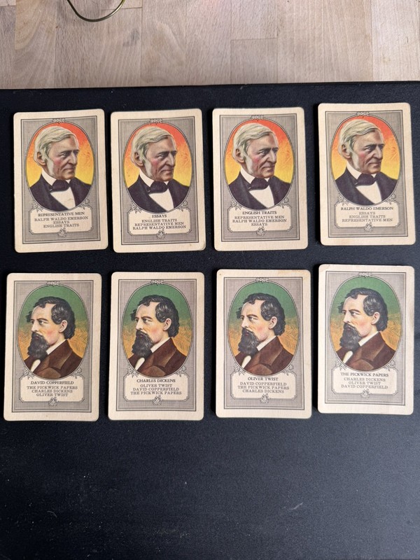 Vintage Authors Card Game 38 Cards INCOMPLETE