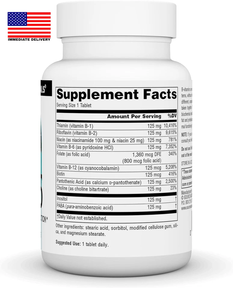 B-125, 125 Mg Vitaminas B para Apoyo a la Producción de Energía - 30 Comprimidos ⭐️⭐️⭐️⭐️⭐️⭐️ Foto 2 de 4