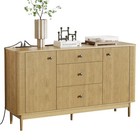 60" Fluted Sideboard Cabinet with 2 Doors Wood Buffet Storage Credenza US