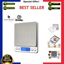 Digital Pocket Scale 3000g x 0.1g Precision Gram Scale for Jewelry Kitchen