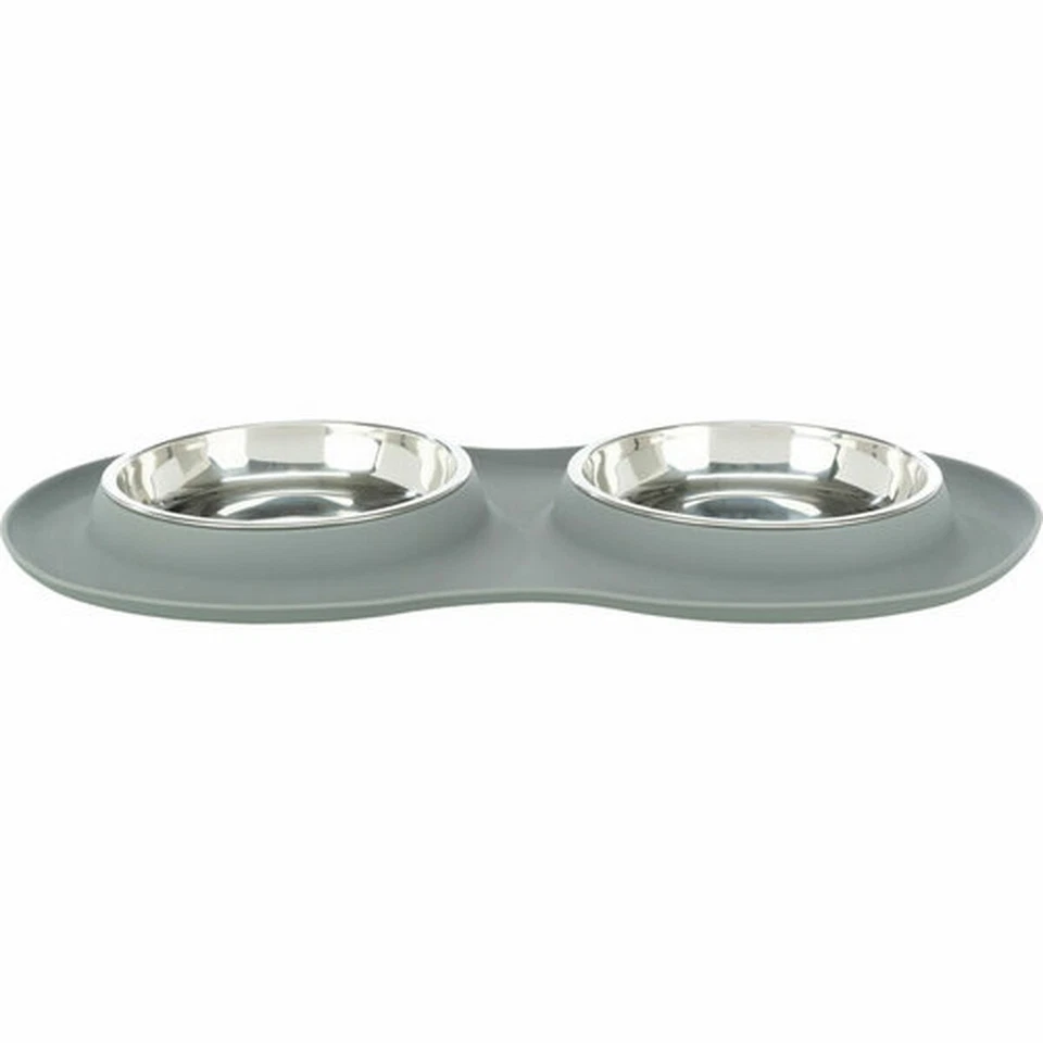 Ciotola per cani Trixie Grigio Acciaio inossidabile Ø 16 cm Doppia 2 × 0,3 L - Immagine 2 di 4