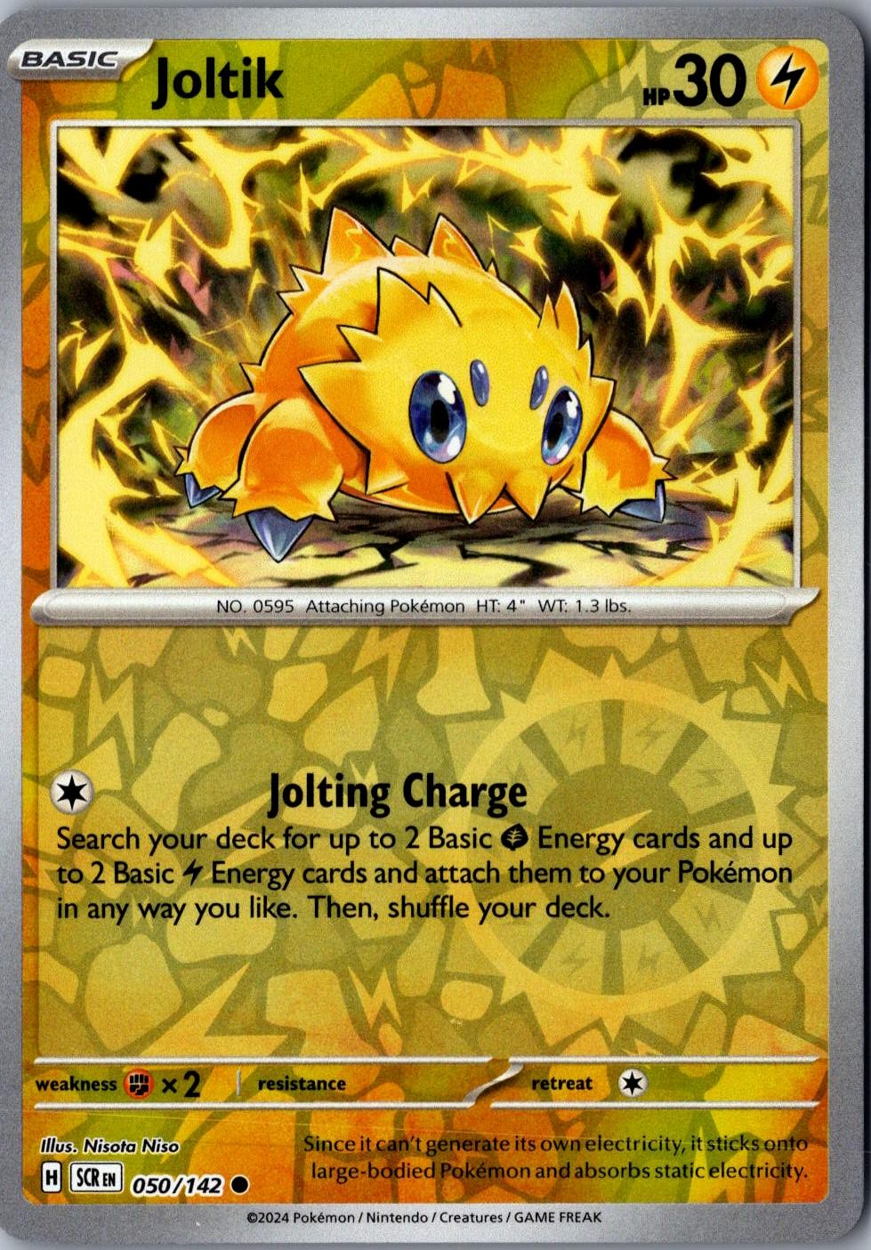 Joltik Reverse Holo 050/142 Common Stellar Crown Lightly Played Pokemon Card