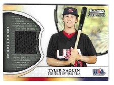2011 Bowman Sterling USA Baseball Tyler Naquin Jersey Patch