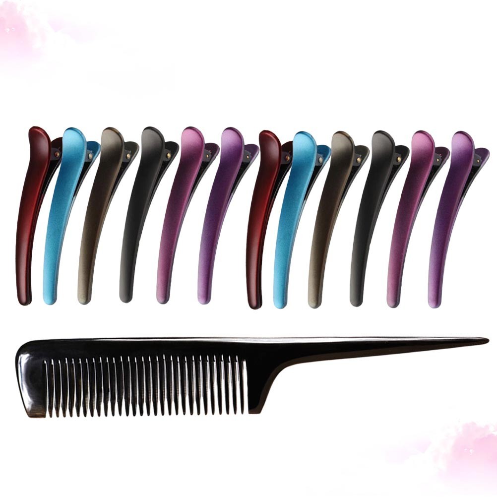 13 Pcs Plastic Hair Styling Duckbill Clip Hairdressing Partition Clamp