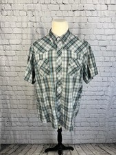 Wrangler Western Shirt Pearl Snap Men  s XXL Short Sleeve Multicolor Cotton Blend