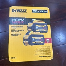 DeWALT 6Ah FLEXVOLT DCB606-2 20V/60V MAX Lithium-Ion Battery Brand New 2-Pack
