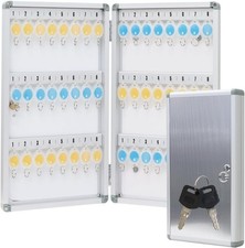 Key Storage Lock Box Wall Mount 48, Key Cabinet, Aluminum, 48 Key Tags Included