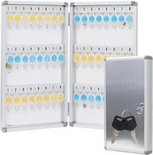Key Storage Lock Box Wall Mount 48, Key Cabinet, Aluminum, 48 Key Tags Included
