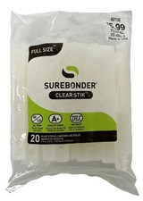 20 Ct. 4" X 0.43  Full Size Surebonder Clear Glue Sticks Made In USA