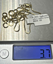 10kt Real Solid Gold Box Chain 3.6 Grams 22  10k GND Brand New with Tag