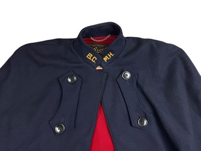 Vintage 40s 50s Bruck's Nurses Apparel Wool Uniform Cape Black Red