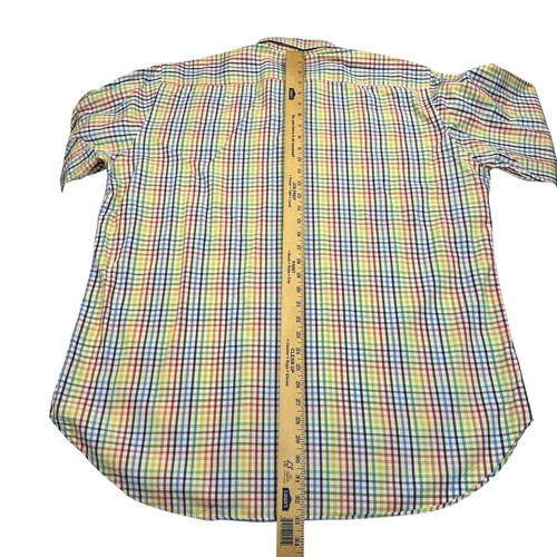 Etro Shirt Men XXL COLORFUL rainbow Casual Button Down Plaid Dress Shirt Italy - Picture 13 of 21