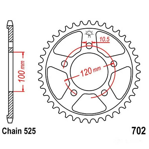 Kettenrad Stahl 46-ZäHne 525-Teilung FüR Aprilia Dorsoduro 750 Bj. 2008-2013-image