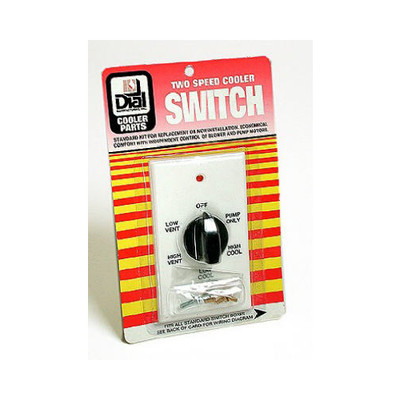 Dial Manufacturing 7112 Evaporative Cooler Wall Switch, 2-Speed, 6-Position,