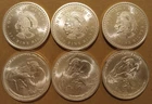 *Lot of 6* 0.999 fine silver 1 Oz. rounds, NEAR SPOT!