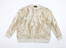 Mens UK Size L boohooMAN Beige Pullover Jumper