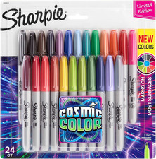Sharpie Permanent Markers, Fine Point, Cosmic Color, Limited Edition, 24 Count -