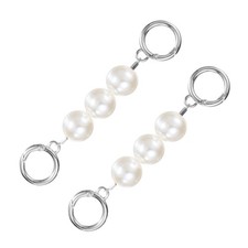 5.51IN Purse Strap Extender 2PCS Pearl Bag Short Chain Silver Tone 