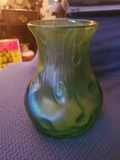 Antique Art Nouveau Austrian Loetz Crete Rusticana Iridescent Art Glass Vase