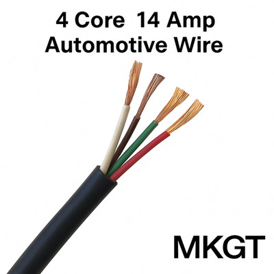 MKGT 4-adrig 12V 14 Amp KFZ Marine Kabel rund Anhängerkabel dünnwandig