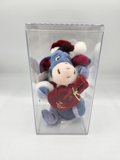 Disney Store Santa Eeyore 8" Vintage Mini Bean Bag New with Tags in Case