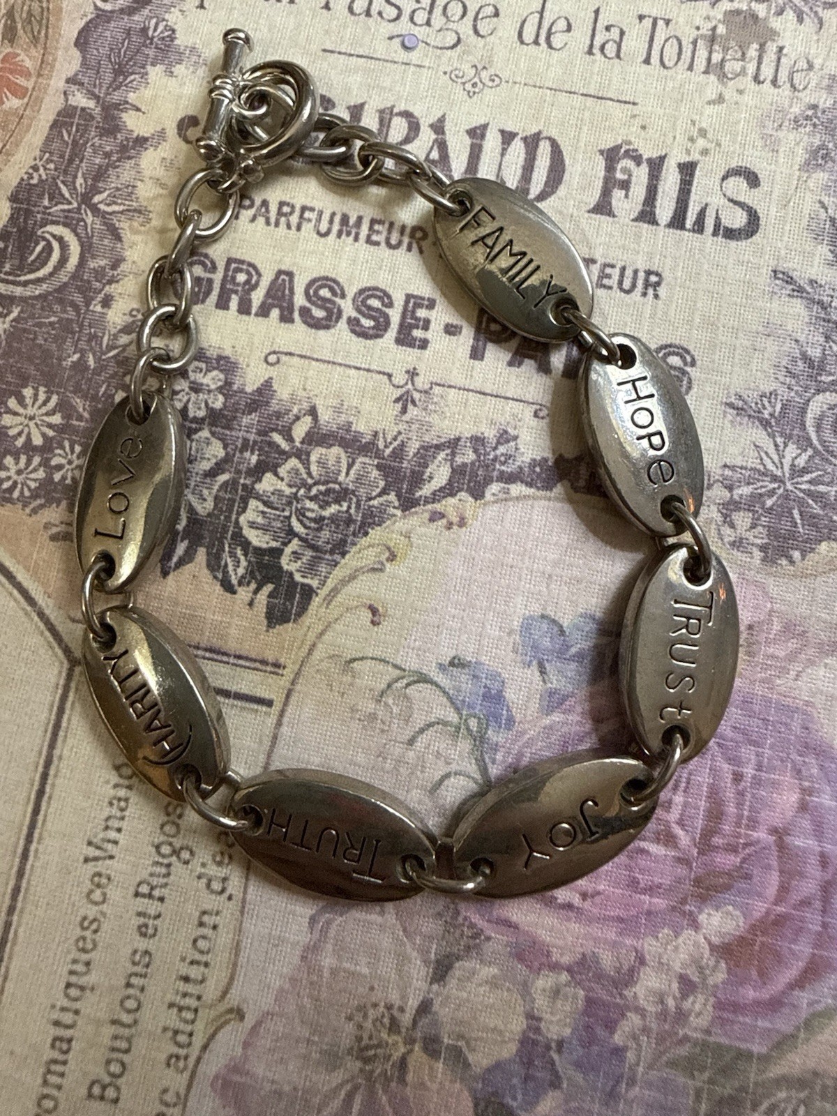 Solid Sterling Silver Inspirational Bracelet - image 1