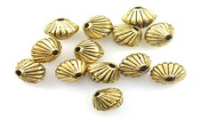 16 GOLD PLATED PEWTER BICONE BEADS 7MM