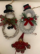 Vintage Snowman Ornaments Lot of 3- Height 7" and 5"