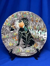 Faiencerie de Gien Rambouillet pattern Labrador dog luncheon plate