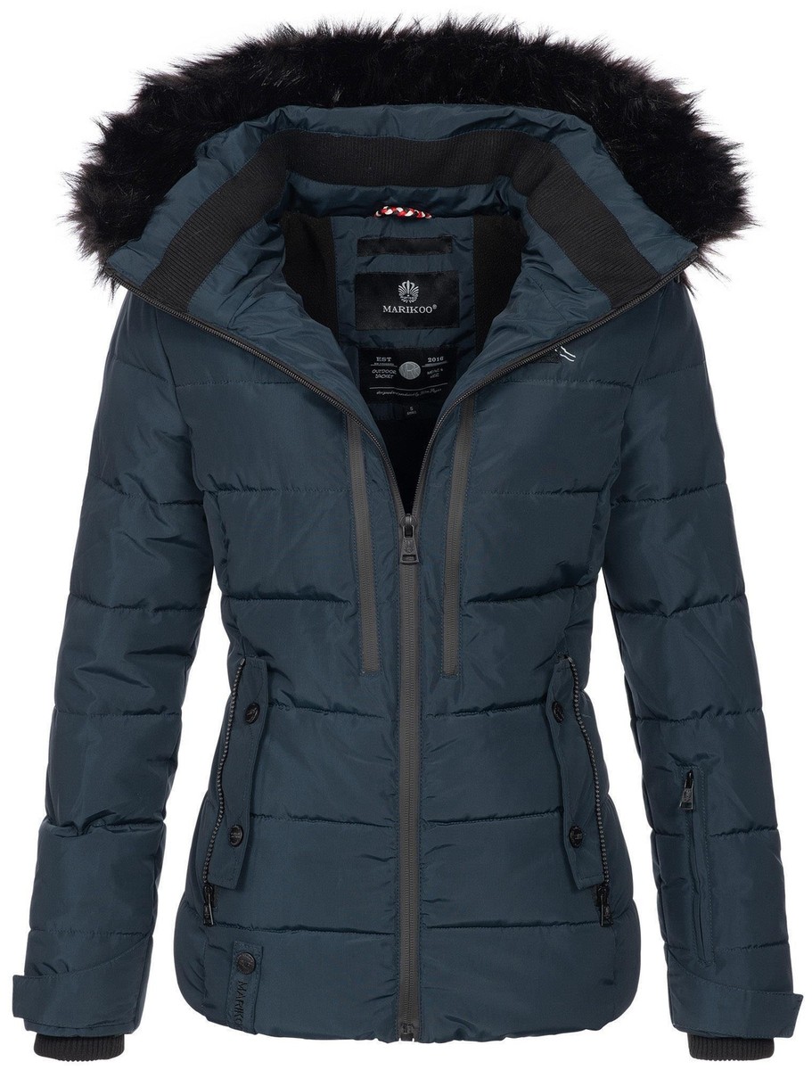 Marikoo warme Damen Winter Jacke Winterjacke Steppjacke gefüttert