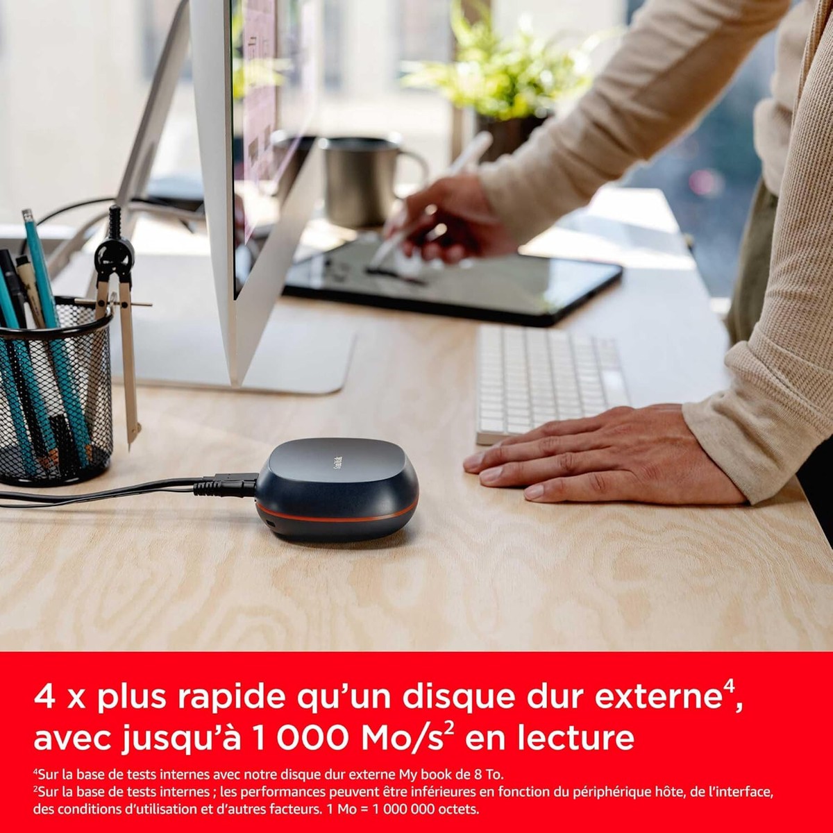 SanDisk Desk Drive 8To - SSD Externe - 1000 Mo/s Lecture - USB-C - Neuf