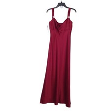 David's Bridal Dress Women Size 8 Red Long Scoop Neck Fit & Flare Sleeveless
