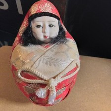 Vintage Daruma Puppe aus Japan Geisha Braut sehr alt ca 13 cm Sammlerstück