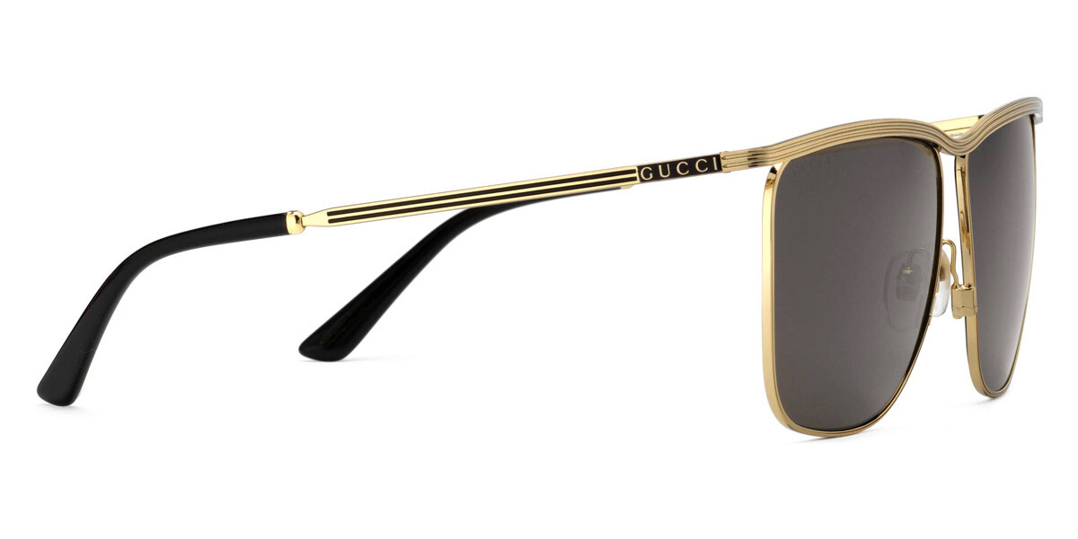 NEW GUCCI SUNGLASSES GG0821S 001 GOLD/GRAY AVIATOR UNISEX EYEWEAR GUCCI Square Gray Lens Gold Frame 62-13-145MM Unisex  main image 3