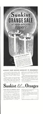 1938 Sunkist Orange Juice Vintage Print Ad Sale At Your Dealers Today