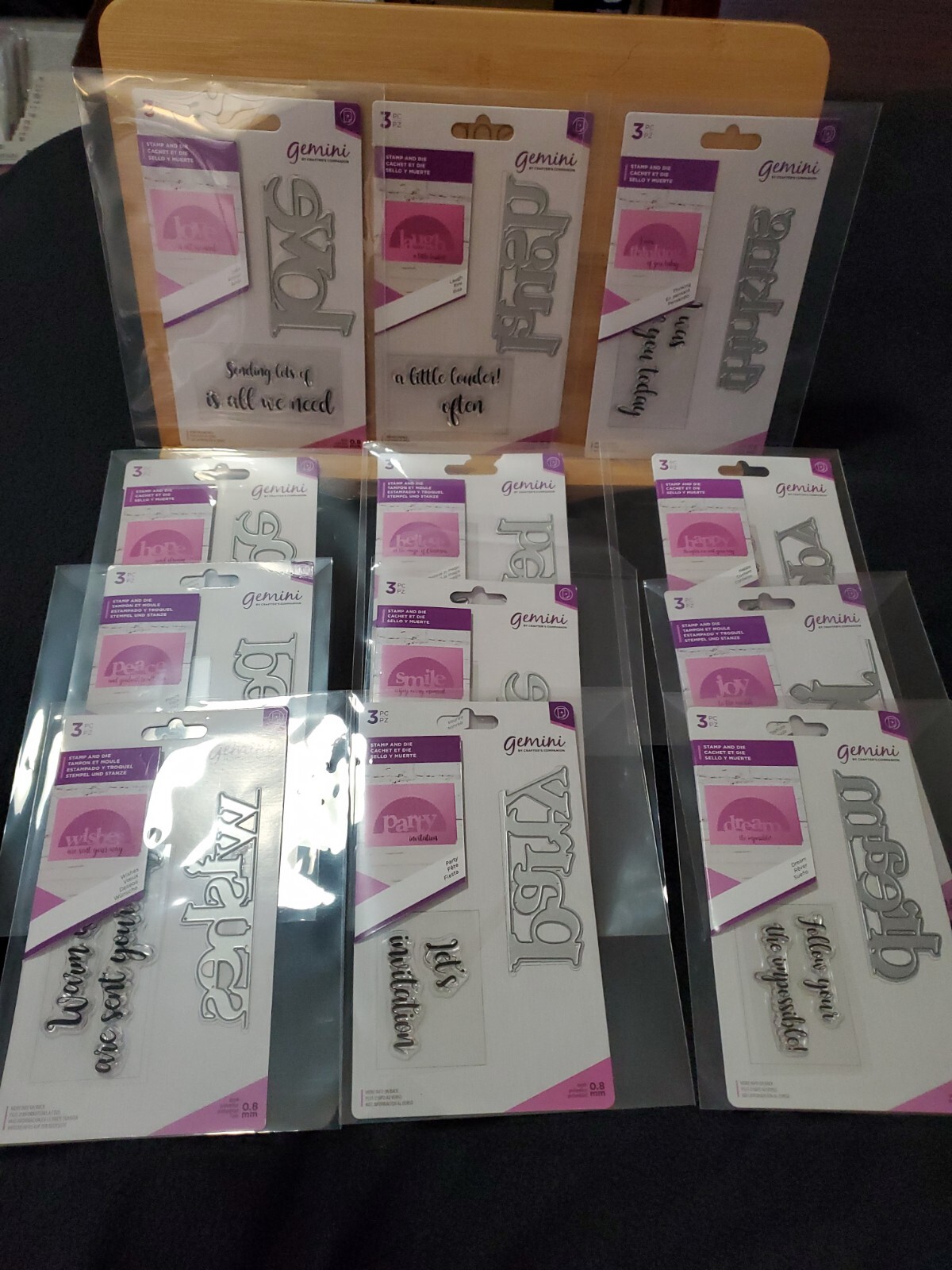 Crafters Companion Stamp and Die Sentiments Set Of 12 | eBay