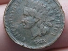 1872 Indian Head Cent One Penny- Fine Details, Bold N