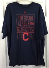 Cleveland Indians Majestic T-Shirt Mens 2XL 2016 American League Champions Shirt