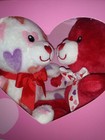 Valentines Two Stuffed Bears in Pink Box! Heart Theme * New * Box Not Perfect — photo 6