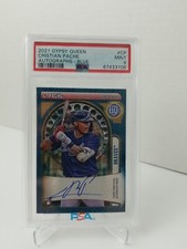 2021 Topps Gypsy Queen Cristian Pache Rookie Card Auto Blue /99 PSA 9 MINT
